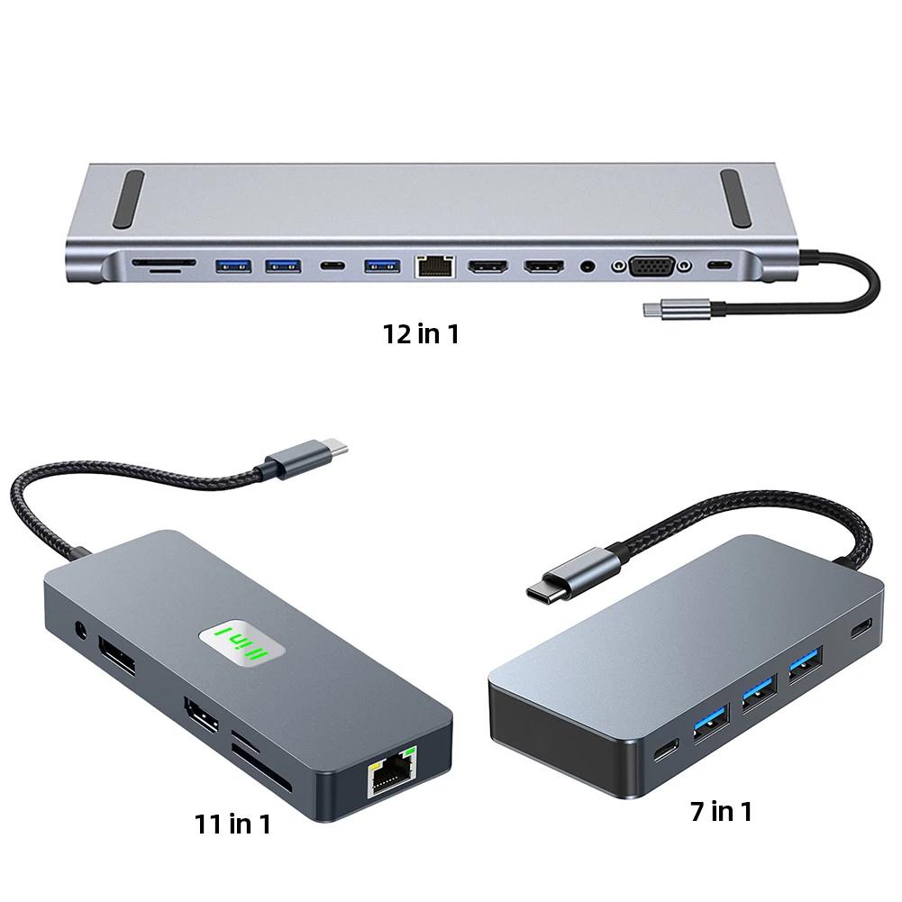 Ʈ PC Ƽ  ø PD 100W USB 3.2, 3.0, 2.0 Ʈ, CŸ ũ, 4K HDMI ȣȯ VGA DP 3.5mm AUX, 7, 11/12  1